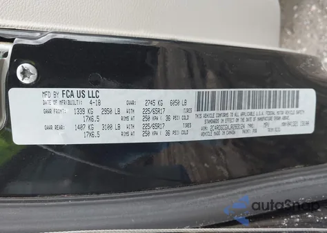 2018 Dodge Grand Caravan Sxt z USA, uszkodzony, nr VIN 2C4RDGCGXJR283124